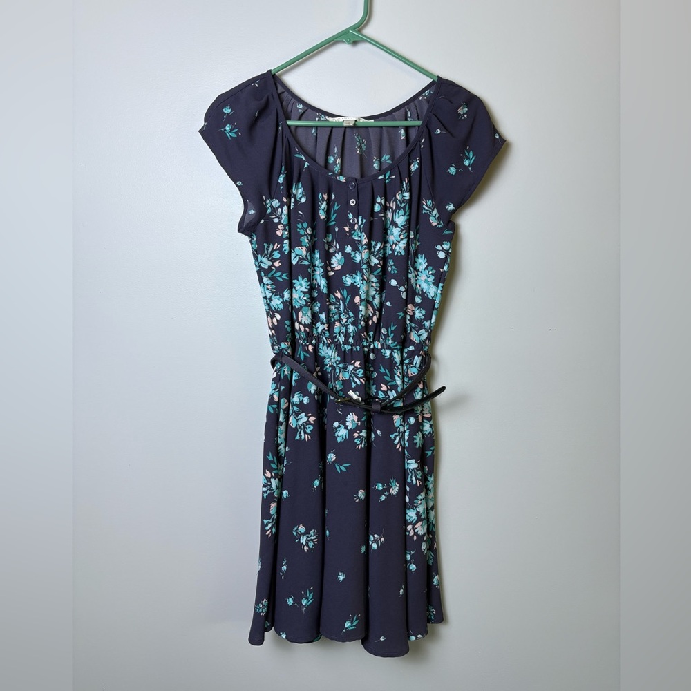 LC Lauren Conrad Floral Belted Dress